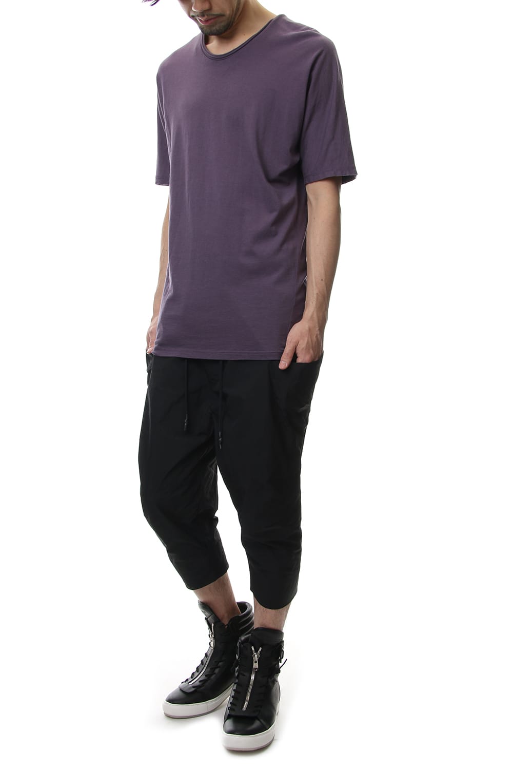 CROPPED CARGO PANTS Black