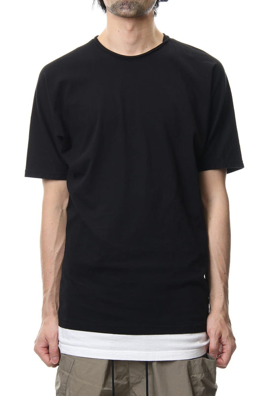LAYERED DOLMAN S/S T-SHIRT Black×White