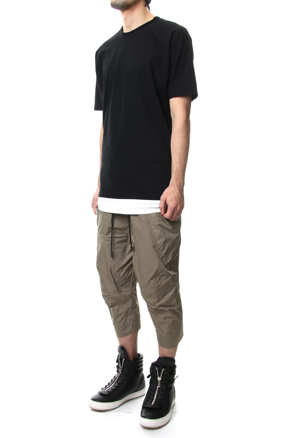 LAYERED DOLMAN S/S T-SHIRT Black×White