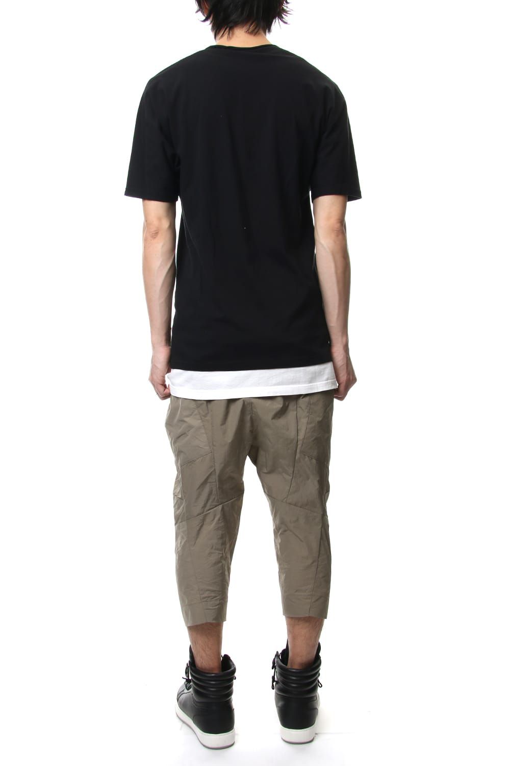 LAYERED DOLMAN S/S T-SHIRT Black×White