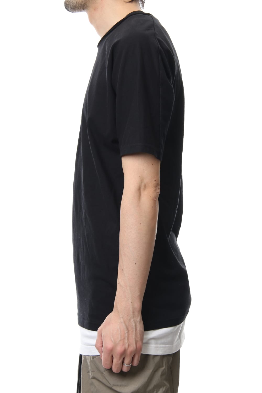 LAYERED DOLMAN S/S T-SHIRT Black×White