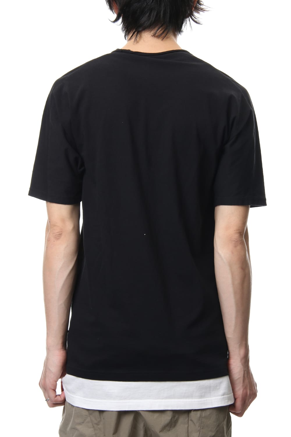 LAYERED DOLMAN S/S T-SHIRT Black×White