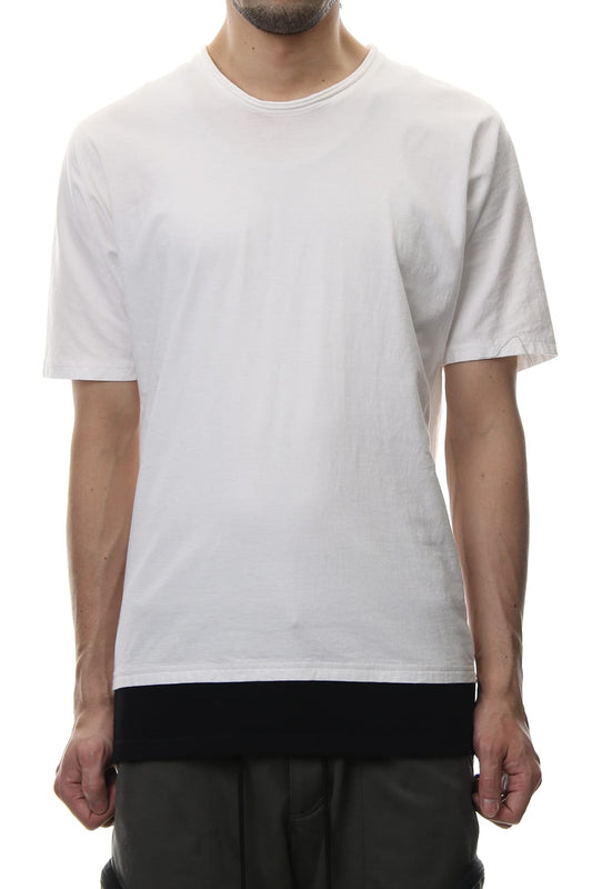LAYERED DOLMAN S/S T-SHIRT White×Black