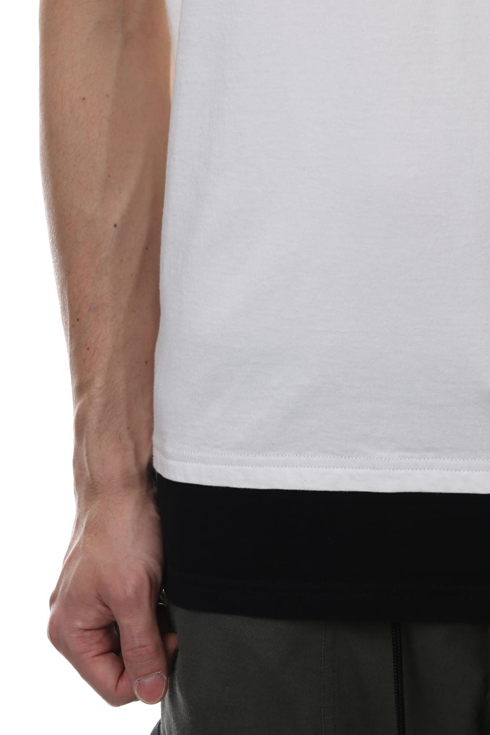 LAYERED DOLMAN S/S T-SHIRT White×Black