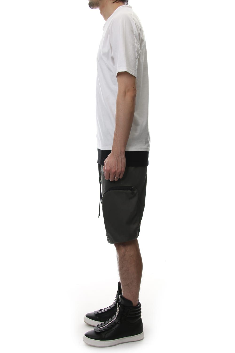 LAYERED DOLMAN S/S T-SHIRT White×Black