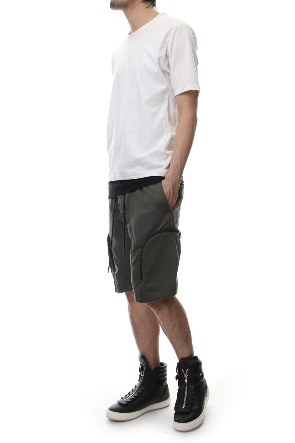 LAYERED DOLMAN S/S T-SHIRT White×Black