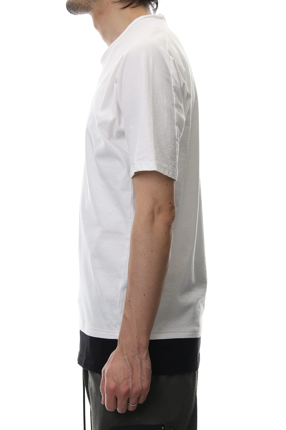 LAYERED DOLMAN S/S T-SHIRT White×Black