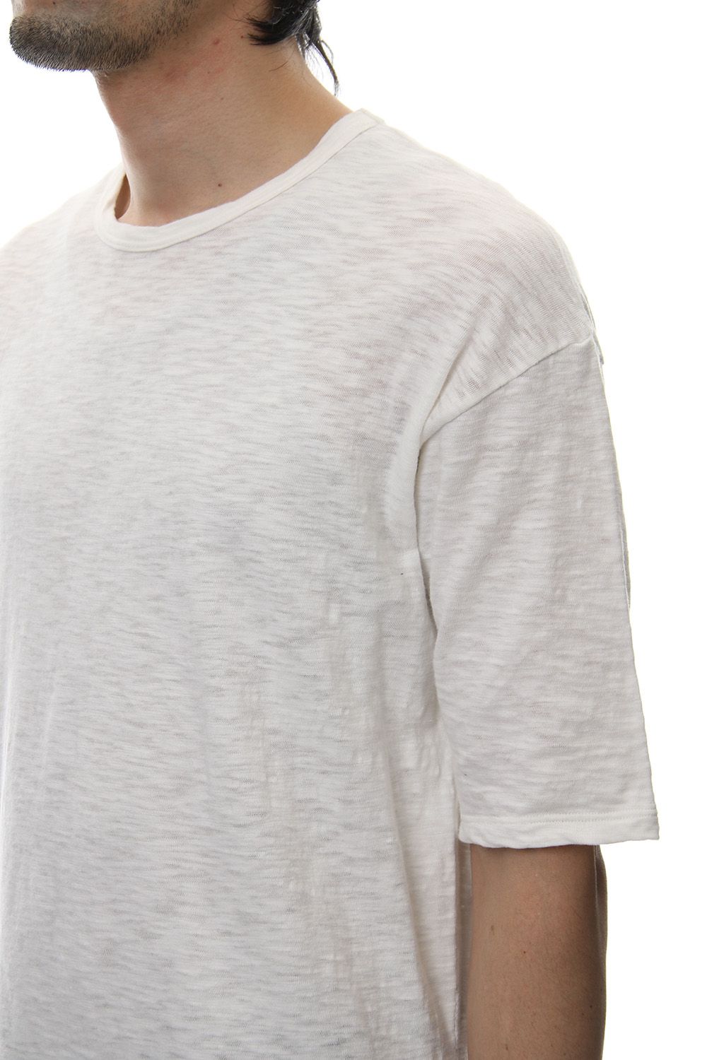 DROP SHOULDER S/S T-SHIRT Slub White