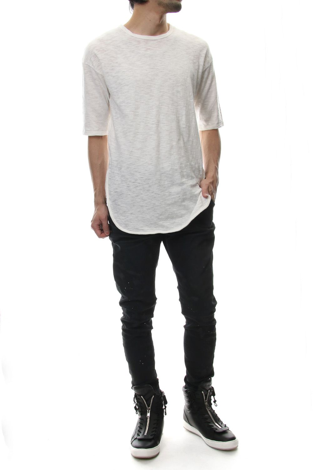 DROP SHOULDER S/S T-SHIRT Slub White
