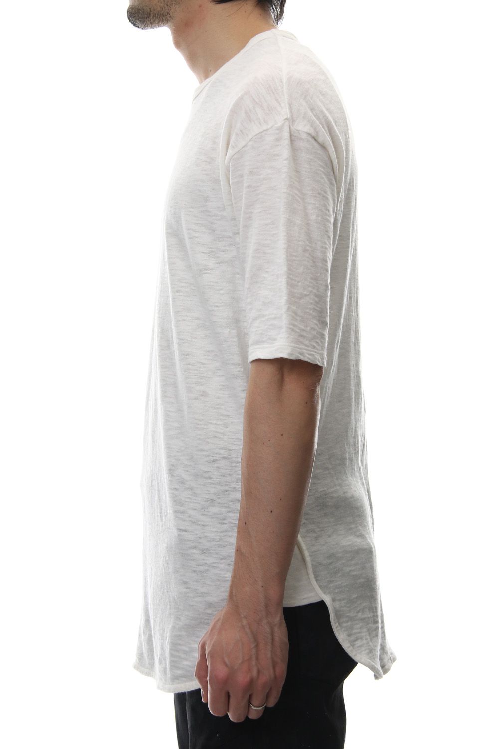DROP SHOULDER S/S T-SHIRT Slub White
