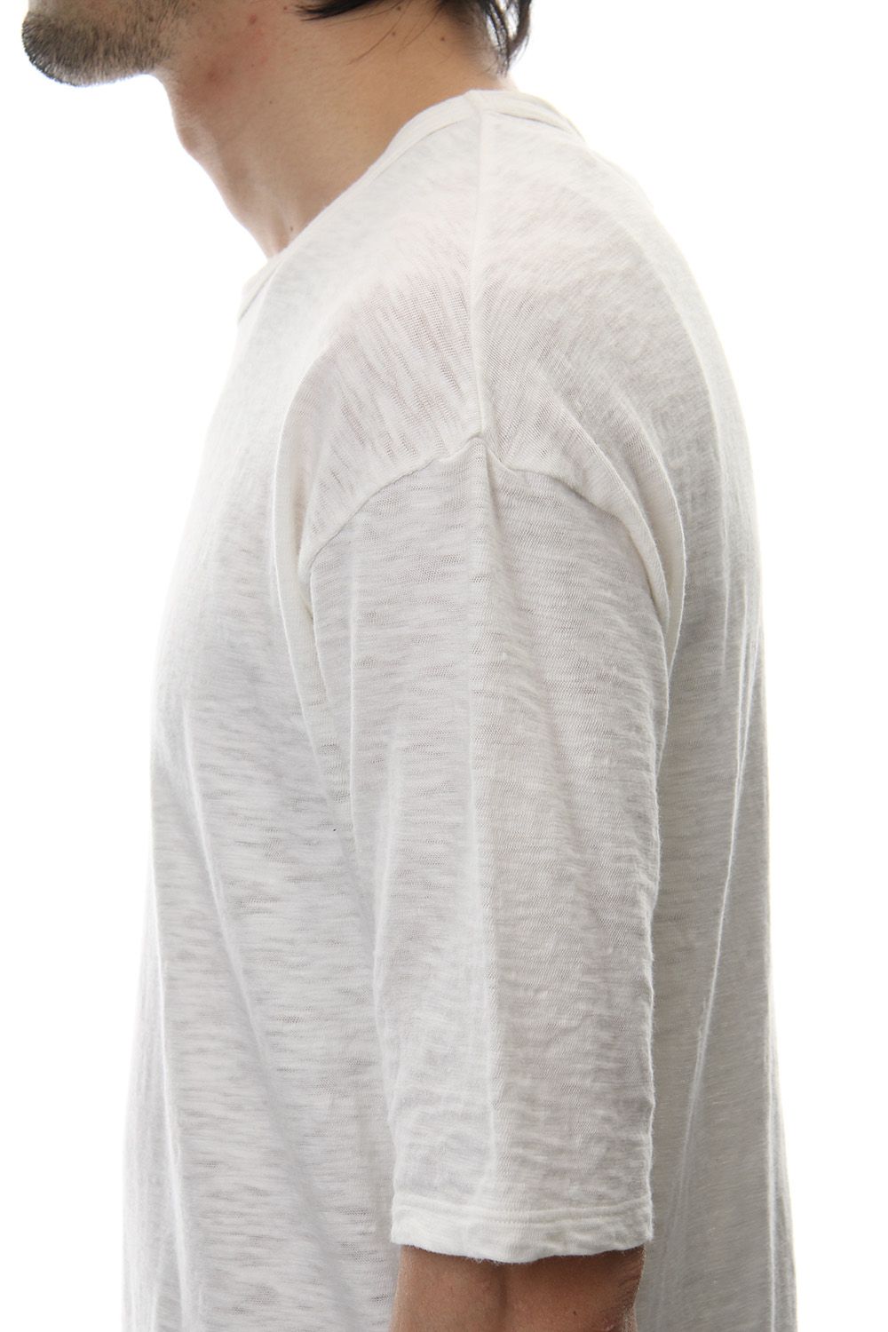 DROP SHOULDER S/S T-SHIRT Slub White