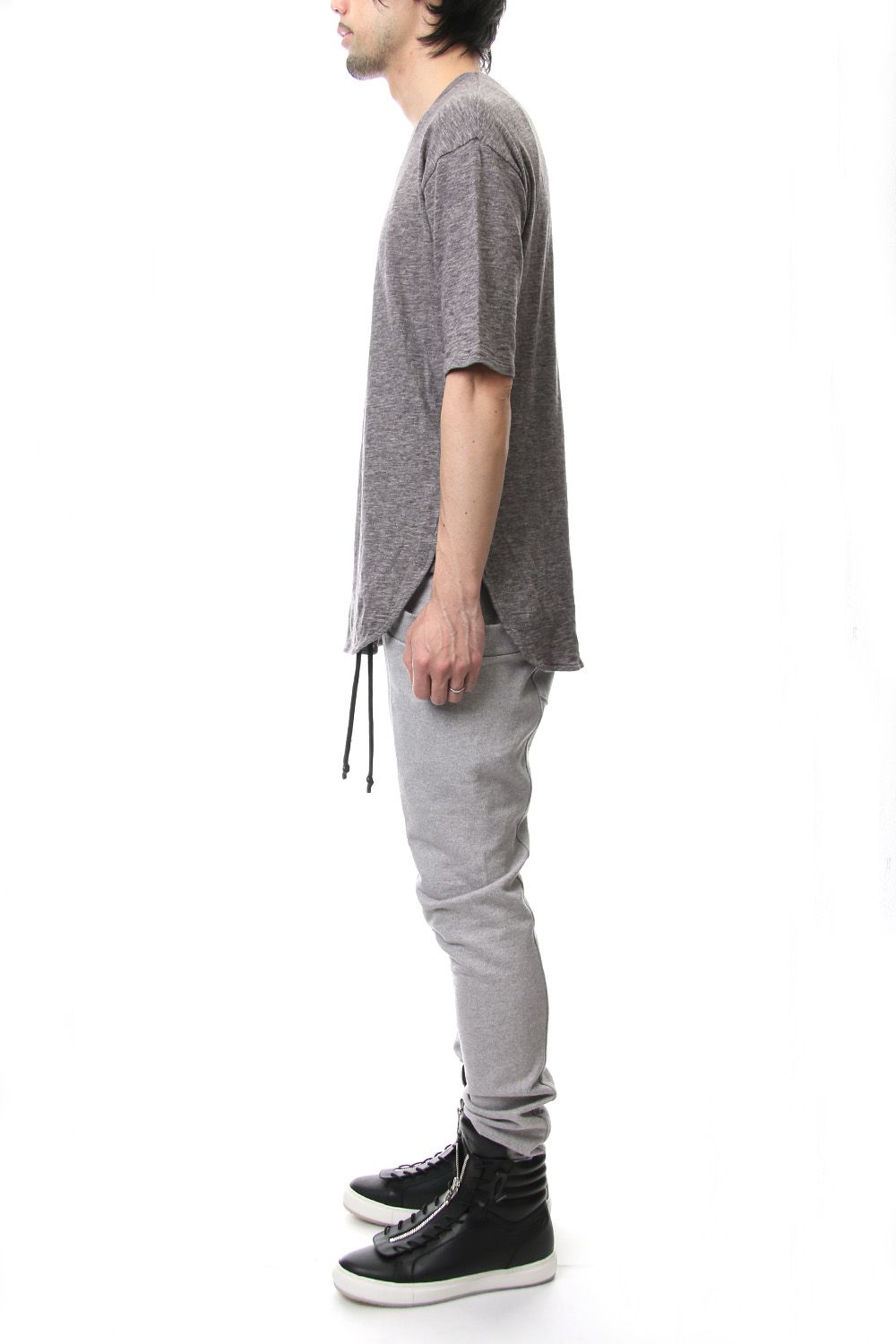 DROP SHOULDER S/S T-SHIRT Slub Gray