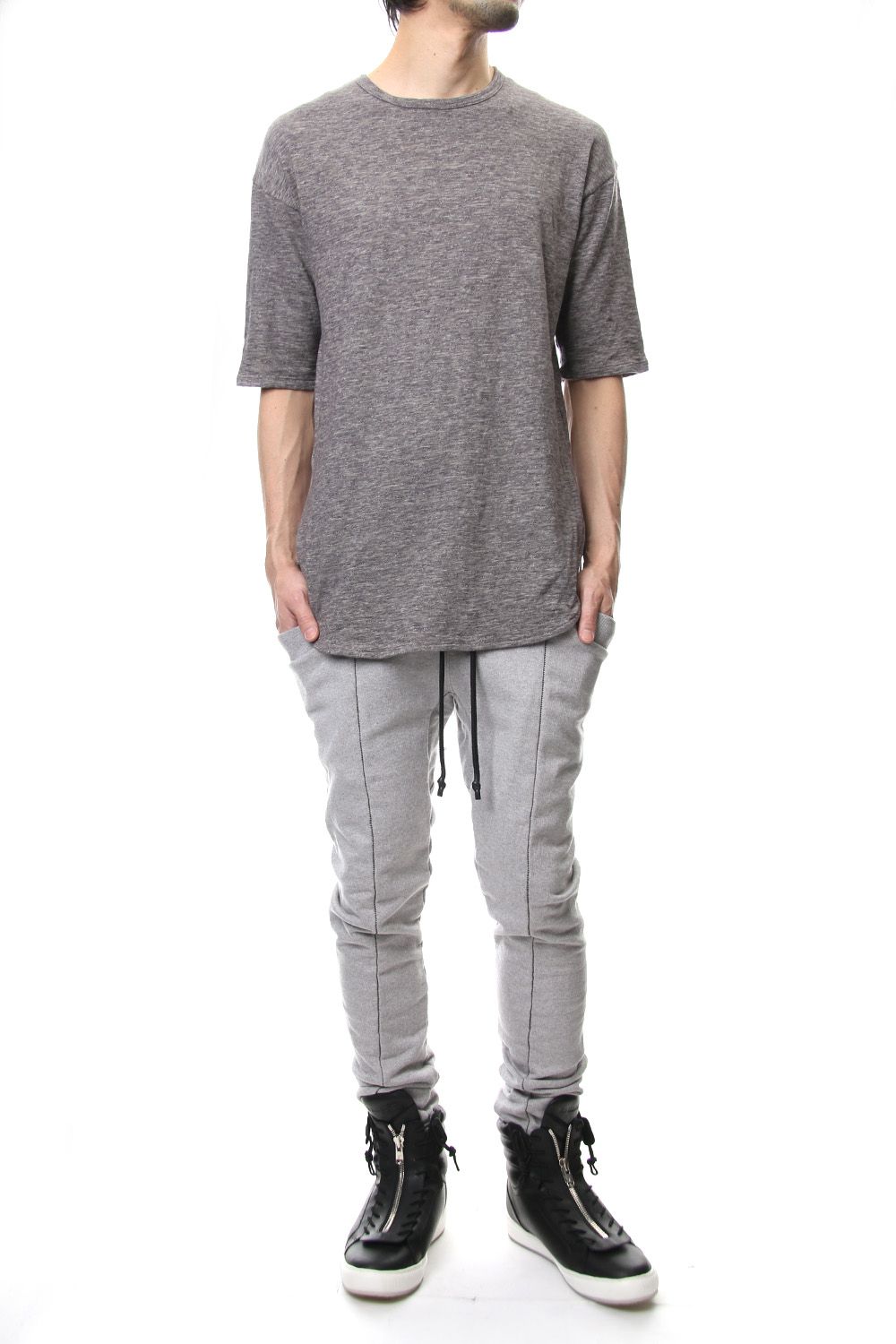 DROP SHOULDER S/S T-SHIRT Slub Gray