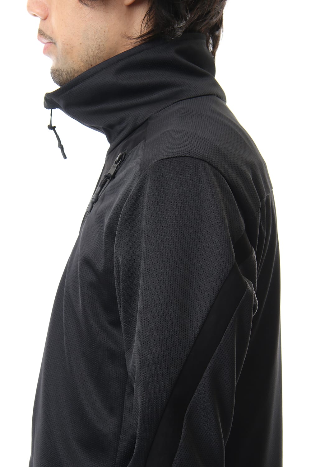 LEATHER LINE JERSEY JACKET Black