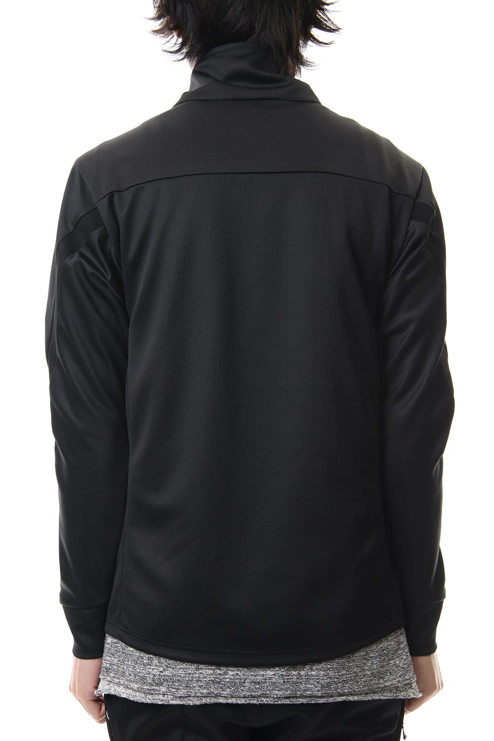 LEATHER LINE JERSEY JACKET Black