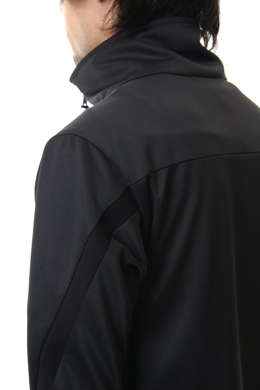 LEATHER LINE JERSEY JACKET Black