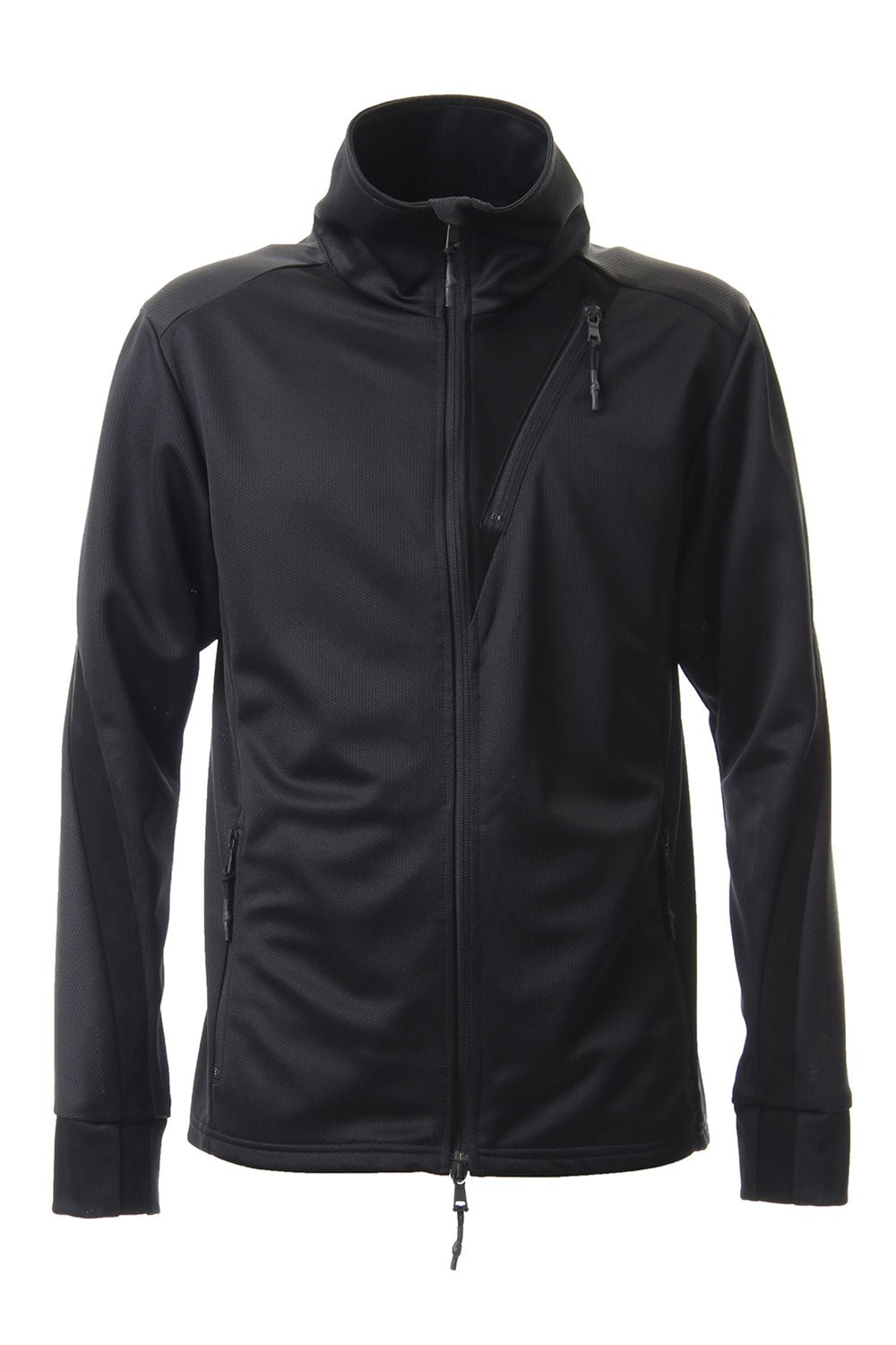 LEATHER LINE JERSEY JACKET Black