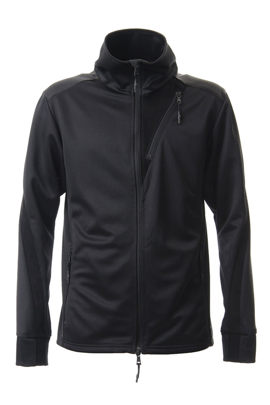 LEATHER LINE JERSEY JACKET Black