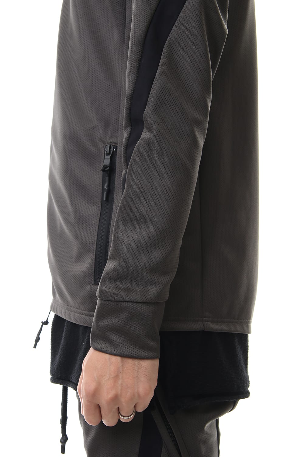 LEATHER LINE JERSEY JACKET D.Gray