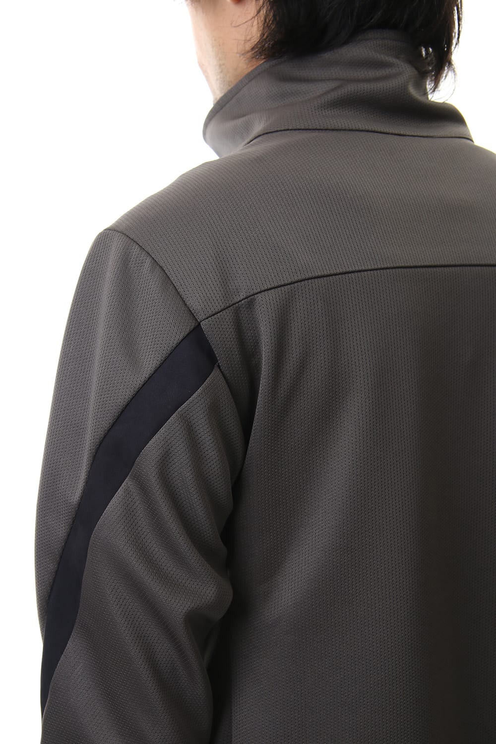 LEATHER LINE JERSEY JACKET D.Gray