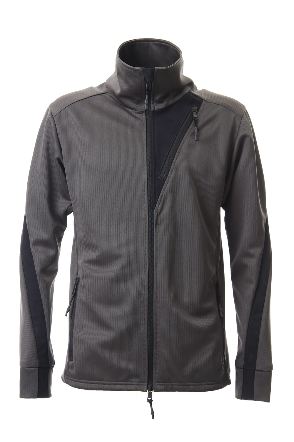 LEATHER LINE JERSEY JACKET D.Gray