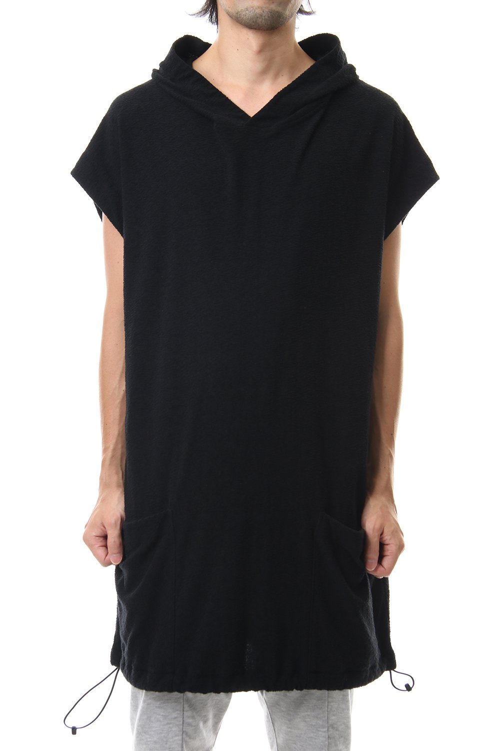 DROP VEST HOODIE Black