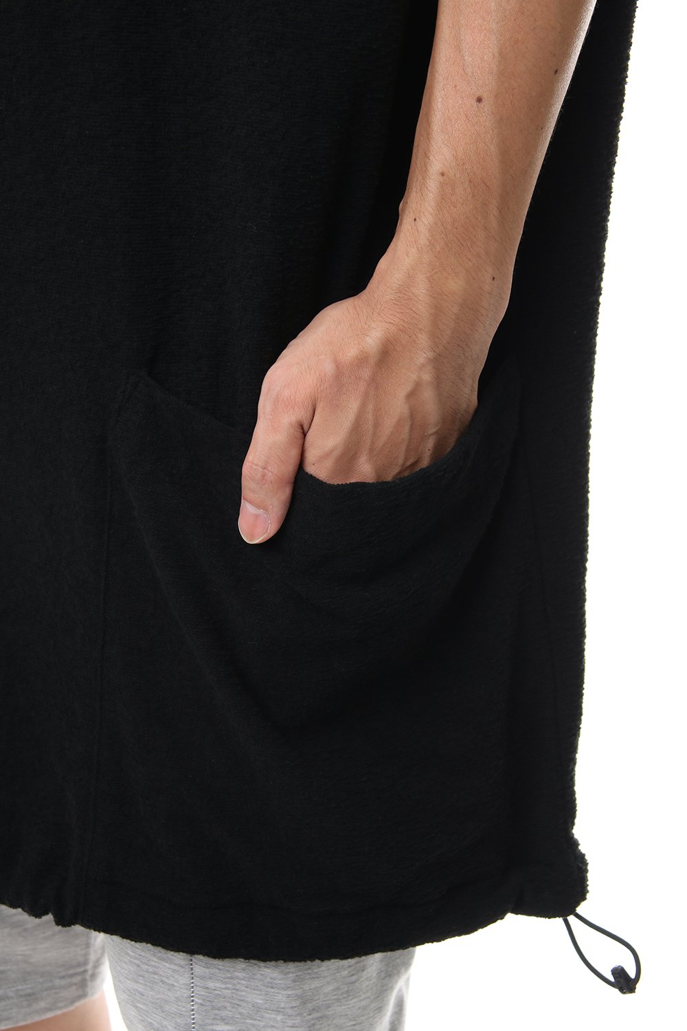 DROP VEST HOODIE Black