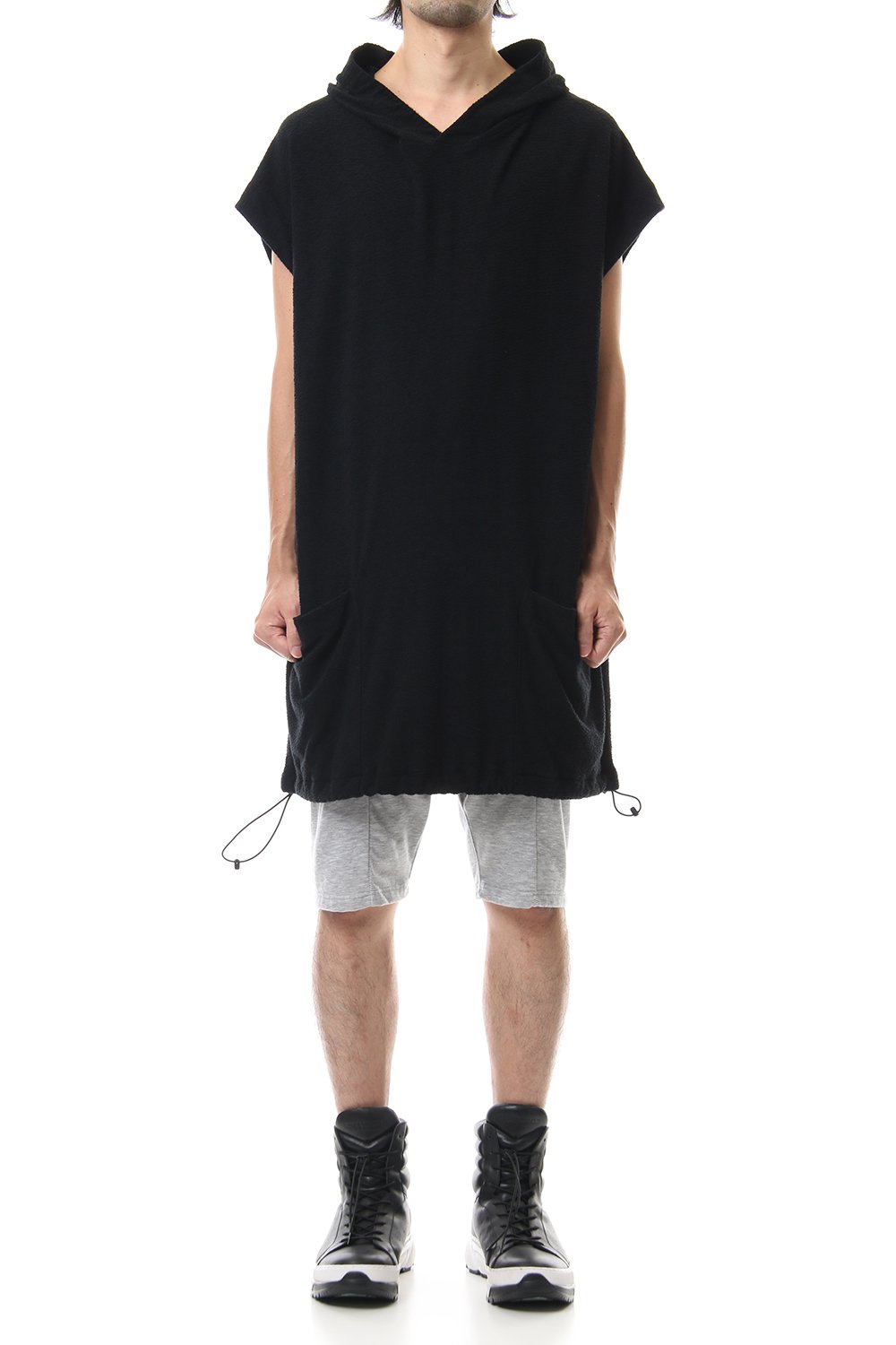 DROP VEST HOODIE Black