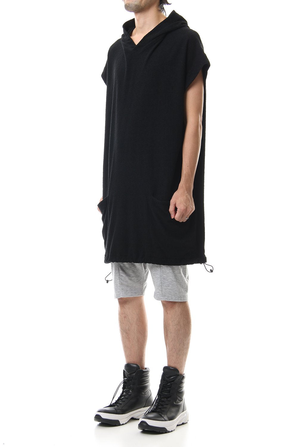 DROP VEST HOODIE Black