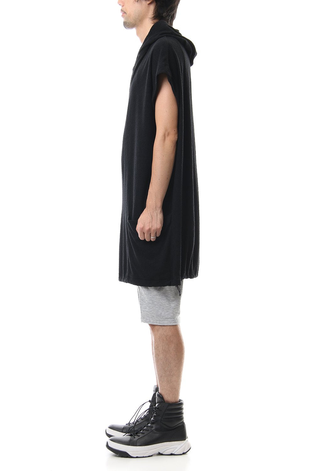 DROP VEST HOODIE Black