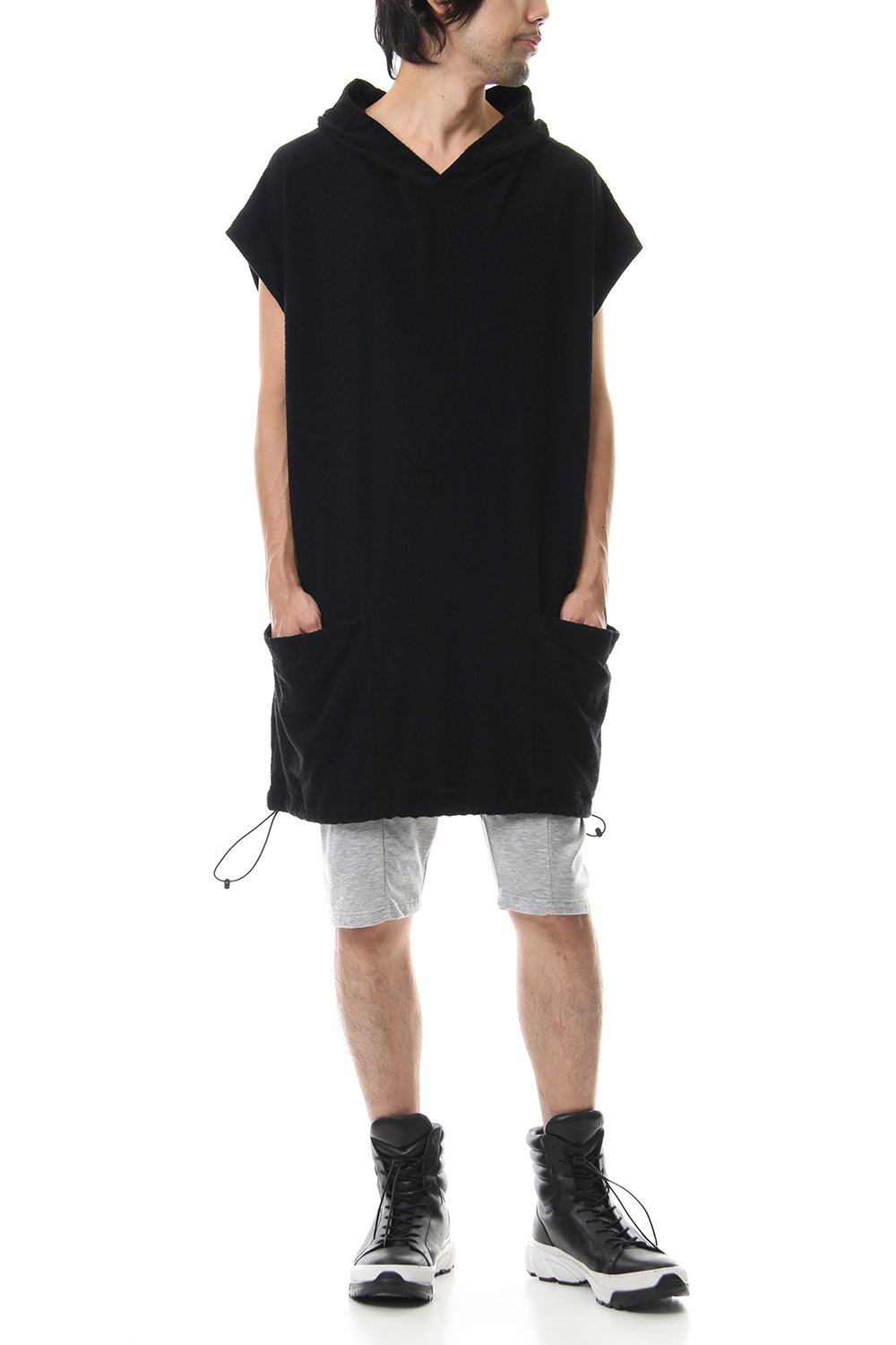 DROP VEST HOODIE Black