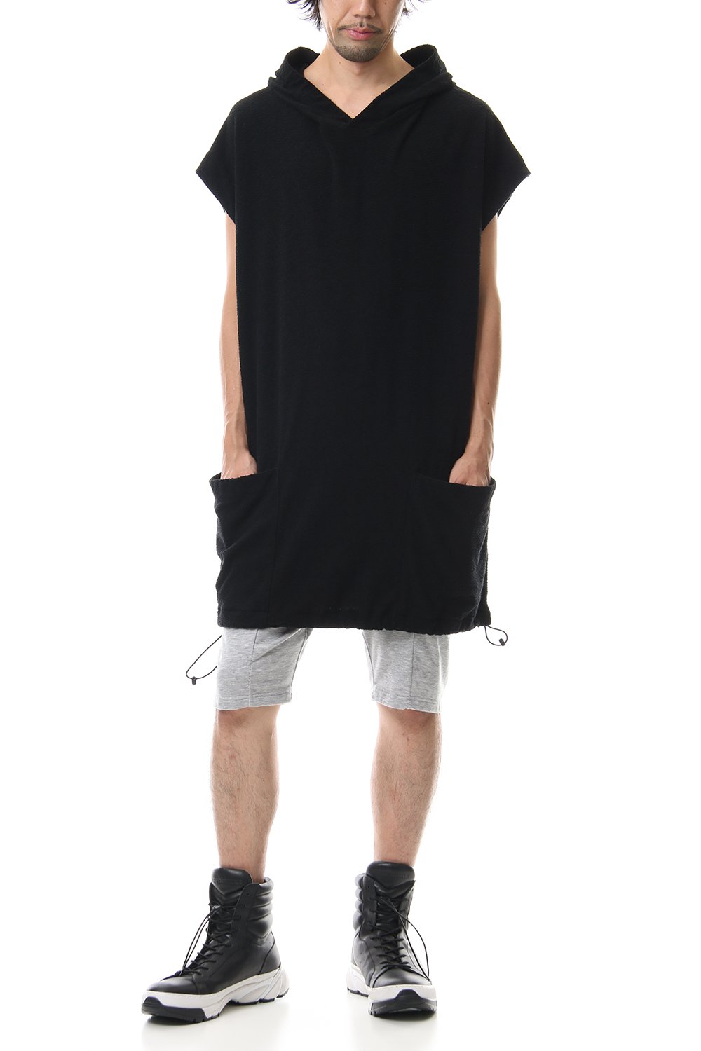 DROP VEST HOODIE Black