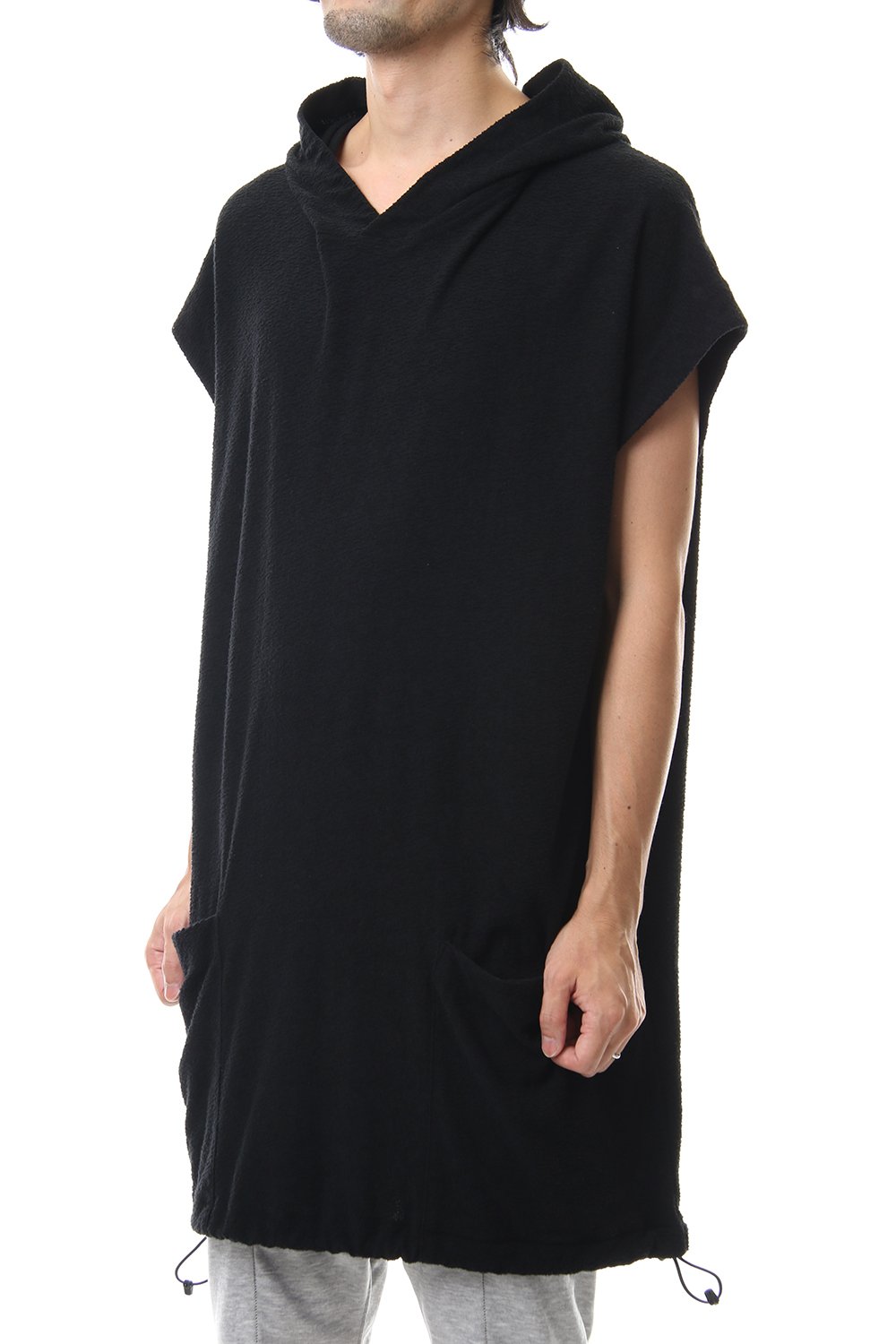 DROP VEST HOODIE Black