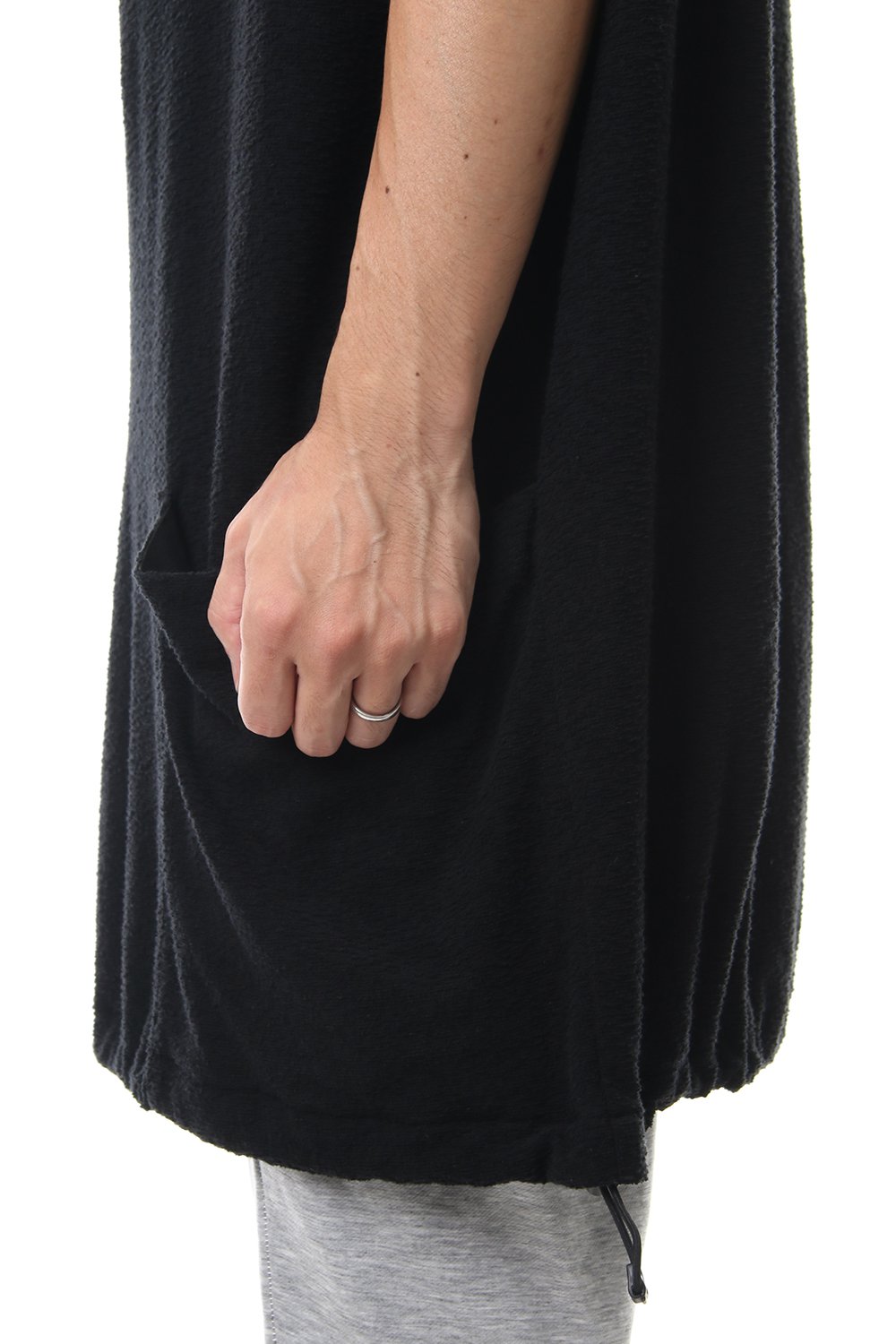 DROP VEST HOODIE Black