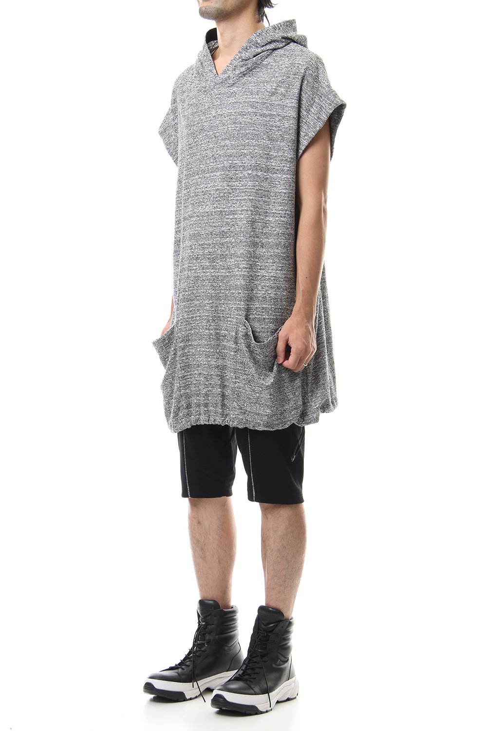 DROP VEST HOODIE T.Black