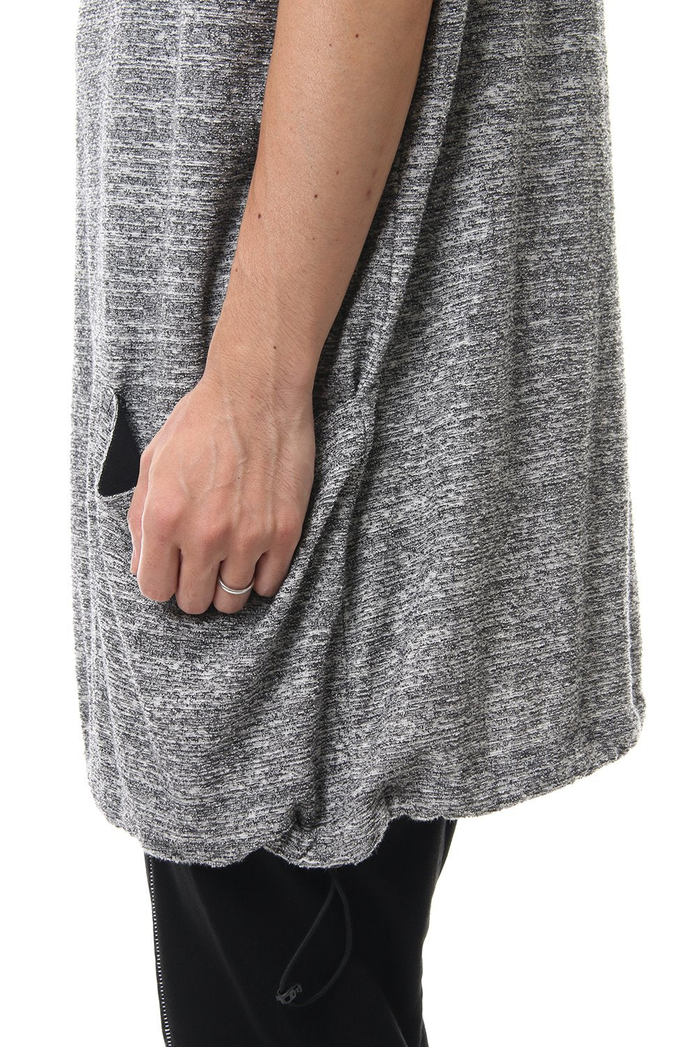 DROP VEST HOODIE T.Black