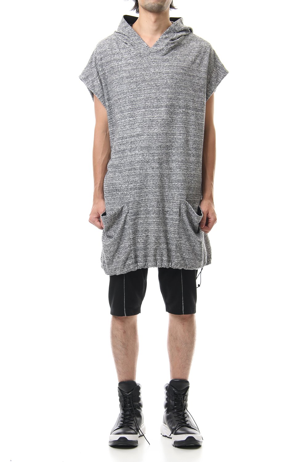 DROP VEST HOODIE T.Black