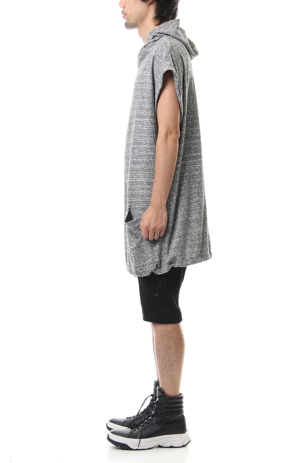 DROP VEST HOODIE T.Black