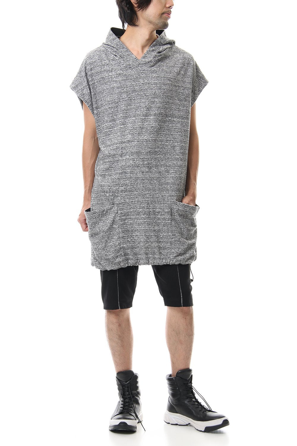 DROP VEST HOODIE T.Black