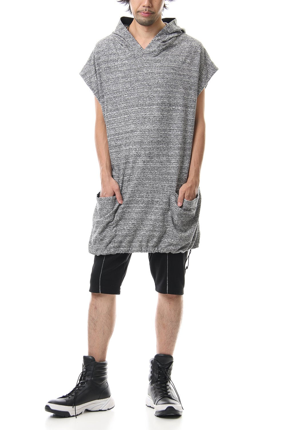 DROP VEST HOODIE T.Black