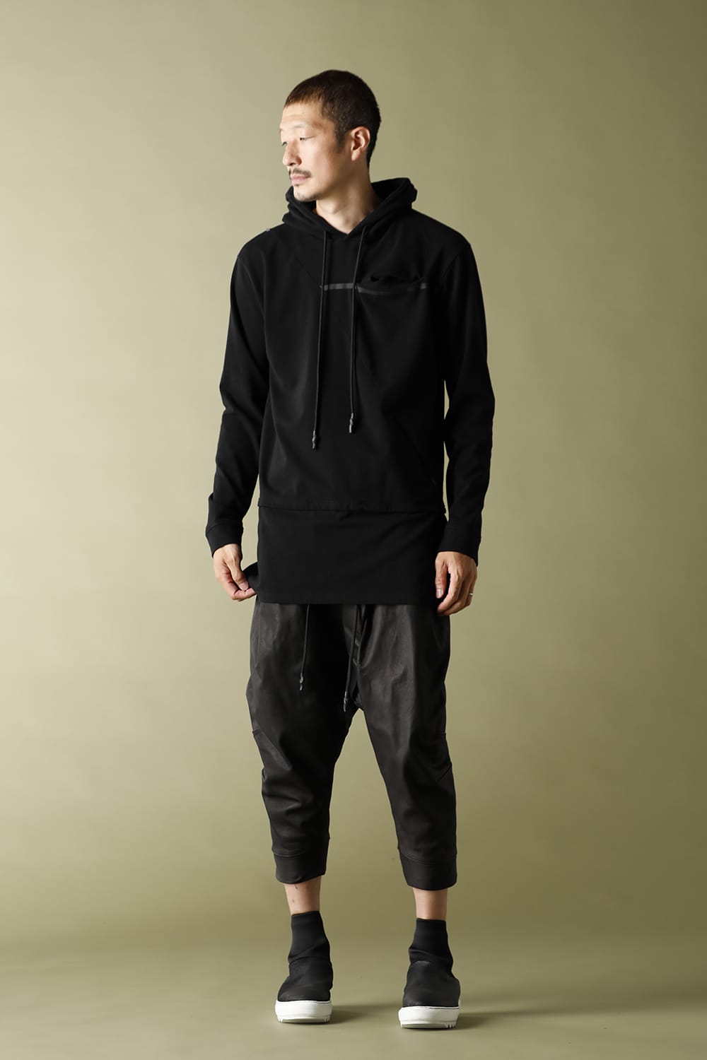 Layered Hoodie Black