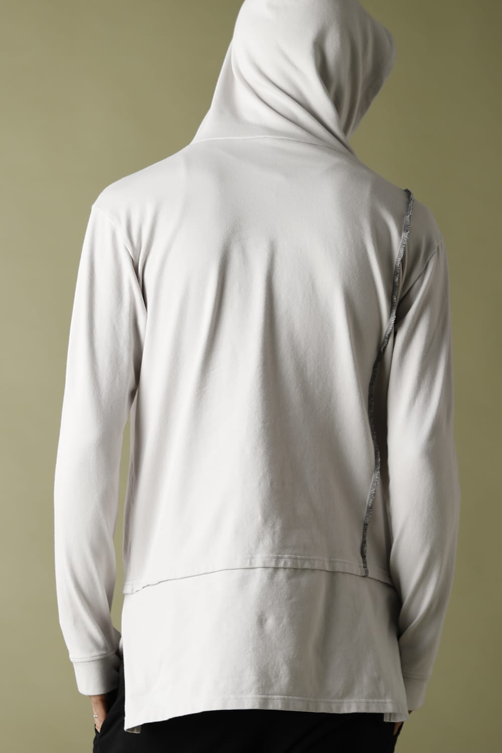 Layered Hoodie Gray Beige