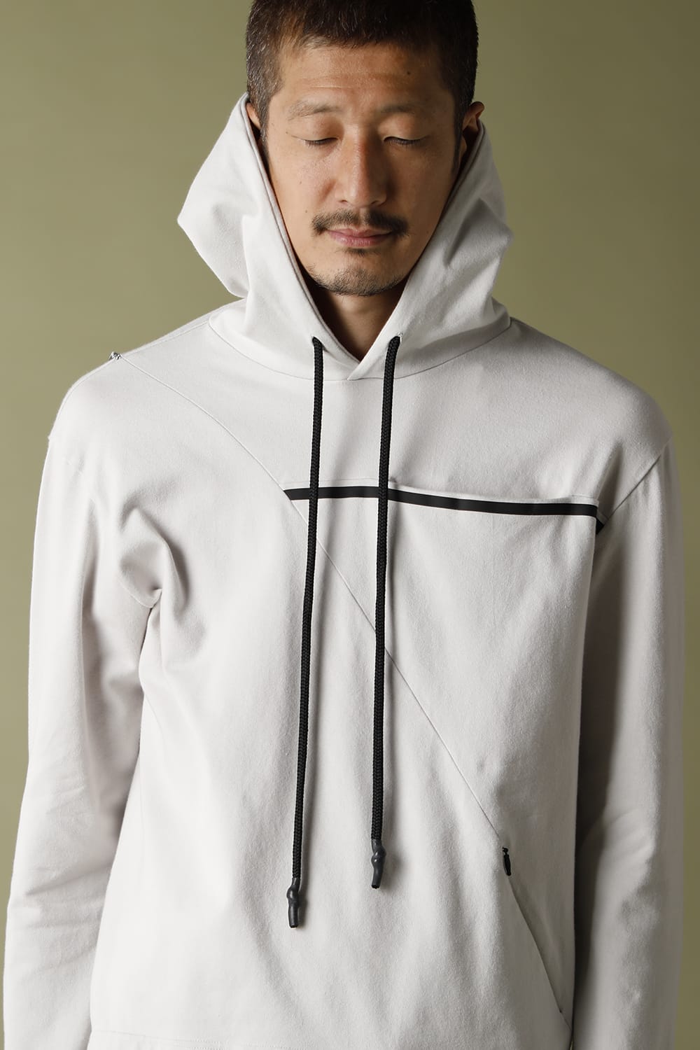 Layered Hoodie Gray Beige