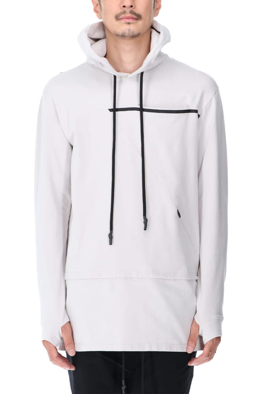 Layered Hoodie Gray Beige