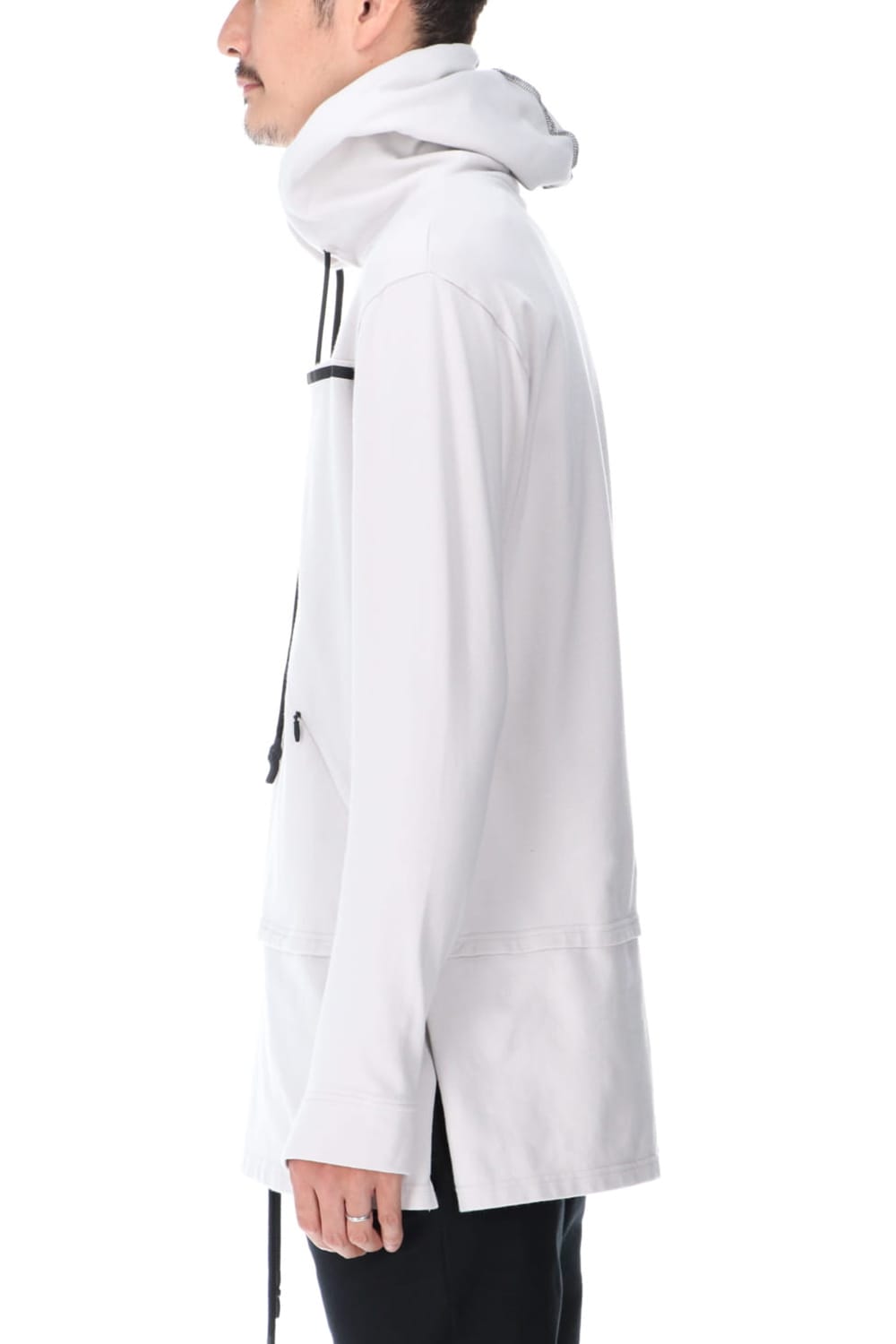 Layered Hoodie Gray Beige