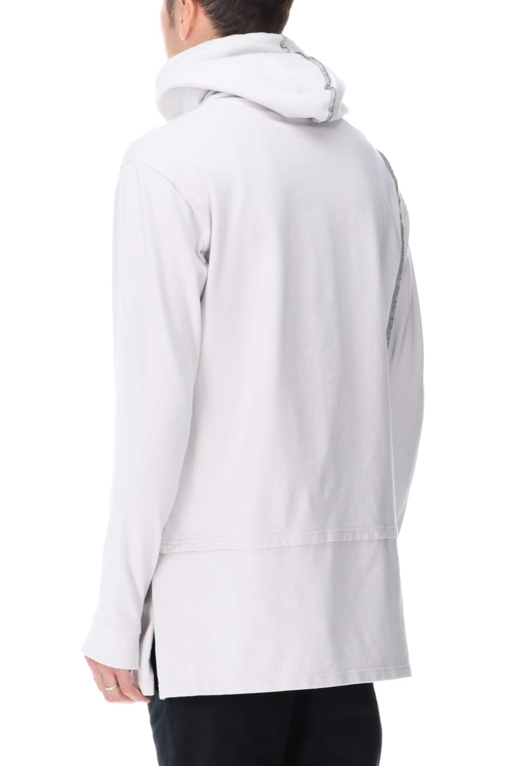 Layered Hoodie Gray Beige