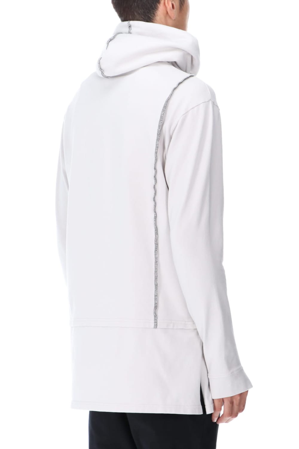 Layered Hoodie Gray Beige