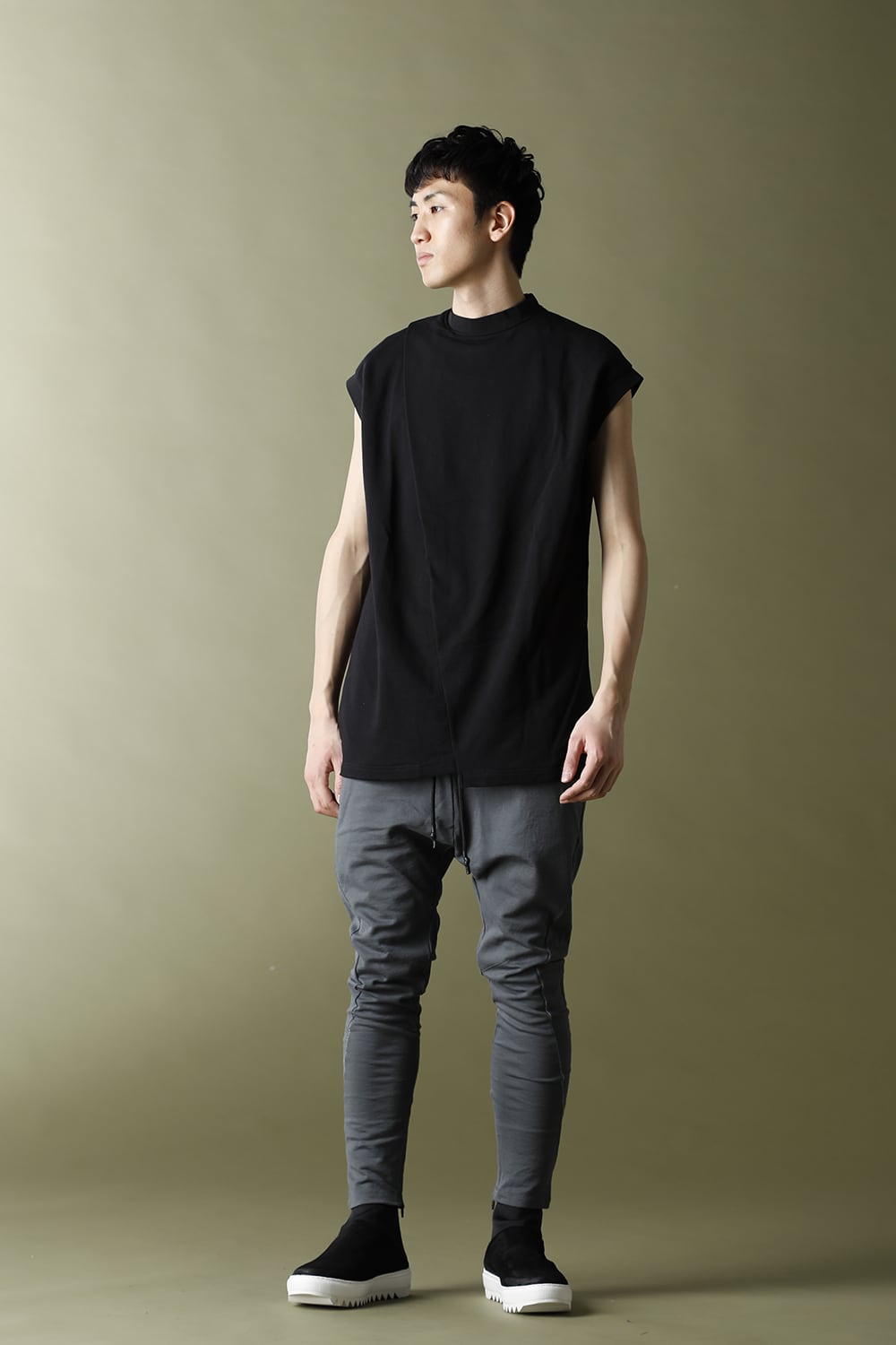 Cross jersey Vest Black