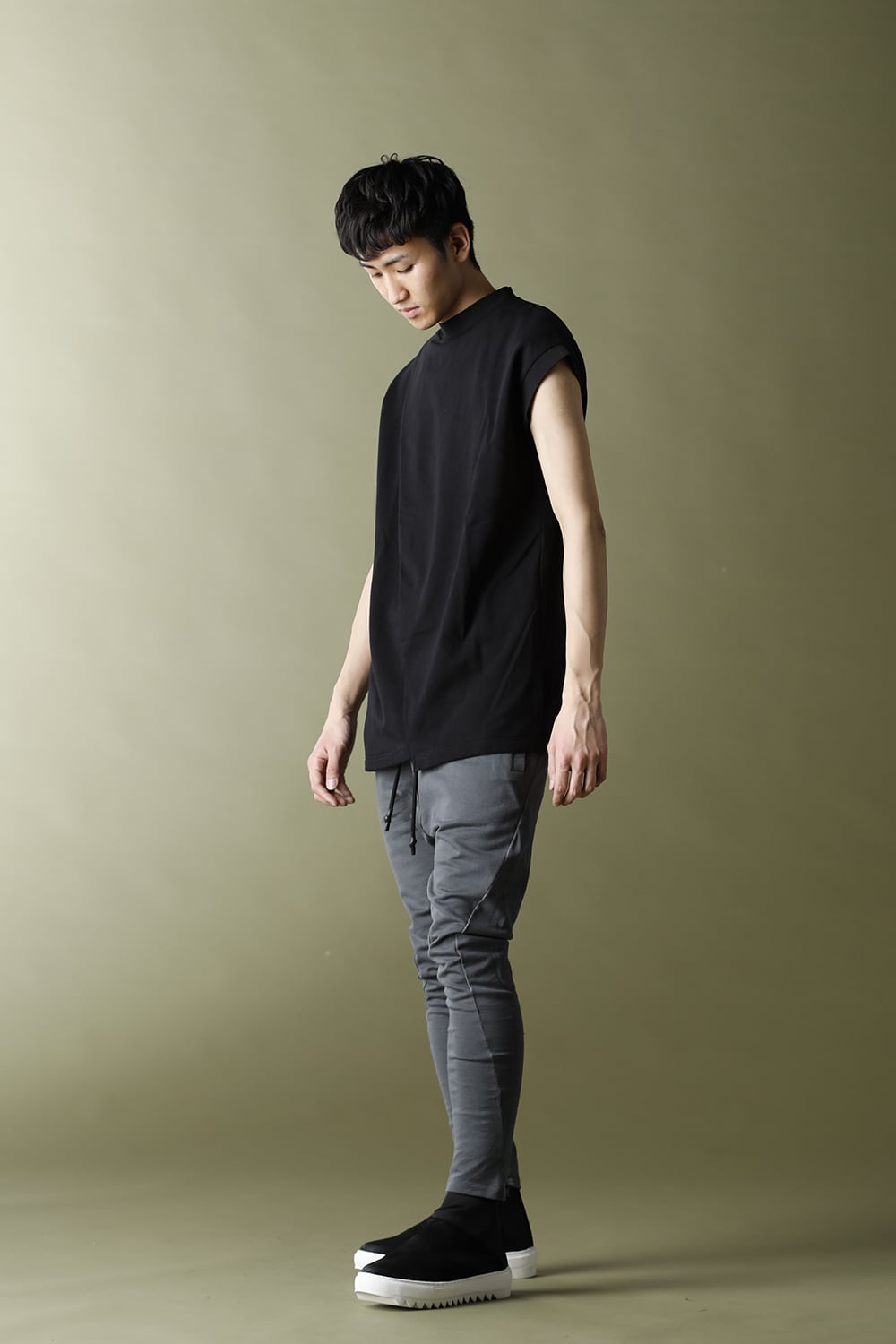 Cross jersey Vest Black