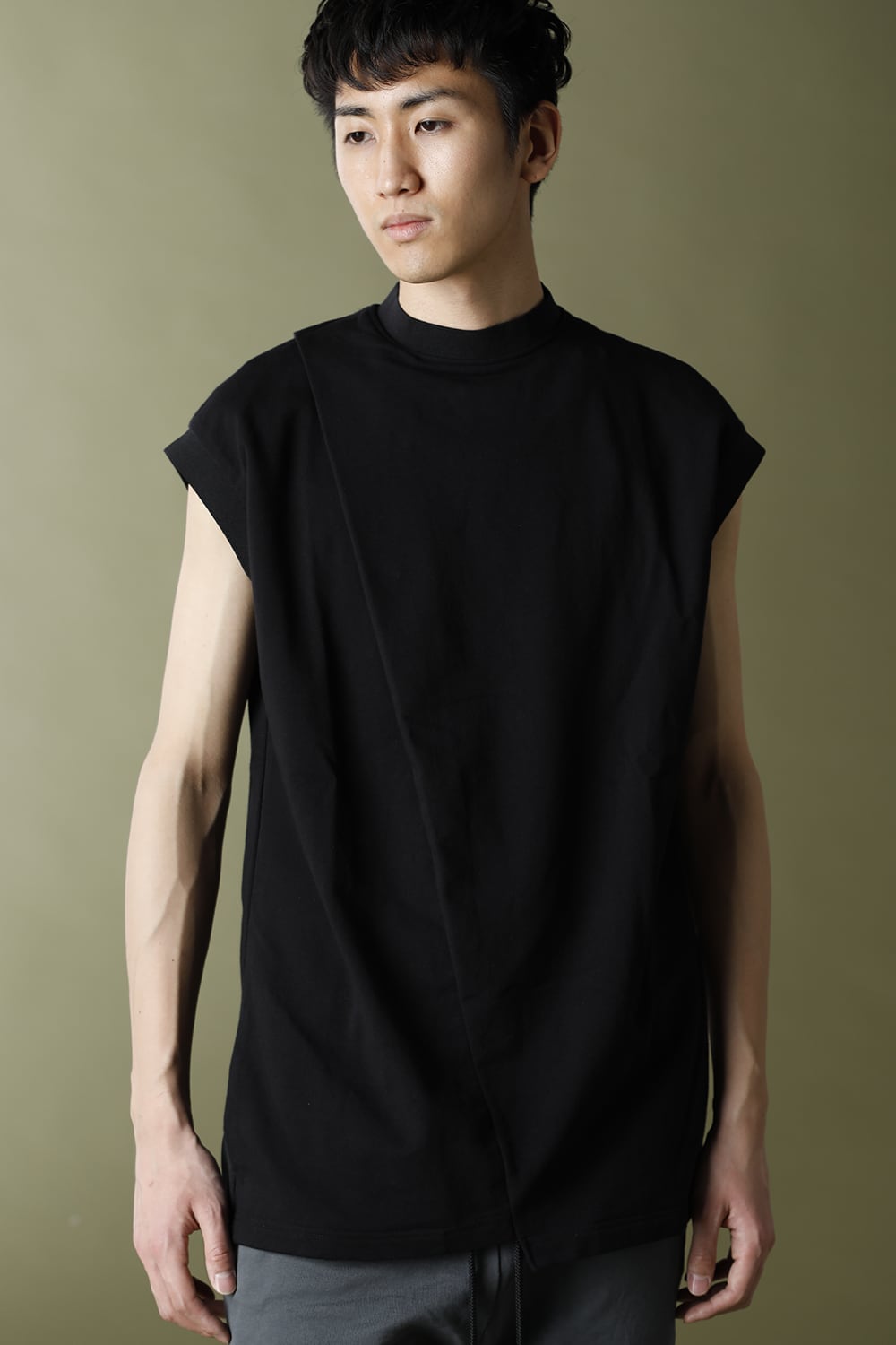 Cross jersey Vest Black